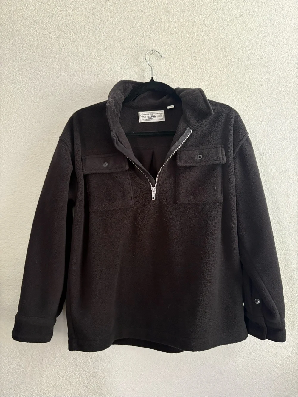 GAP Boys Black Fleece Jacket with Zipper Front Pockets Outdoor Lifestyle